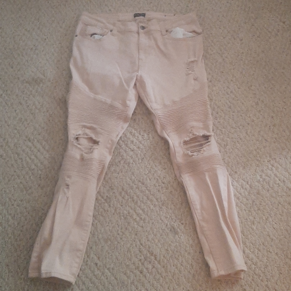 Tan skinny flex jeans
